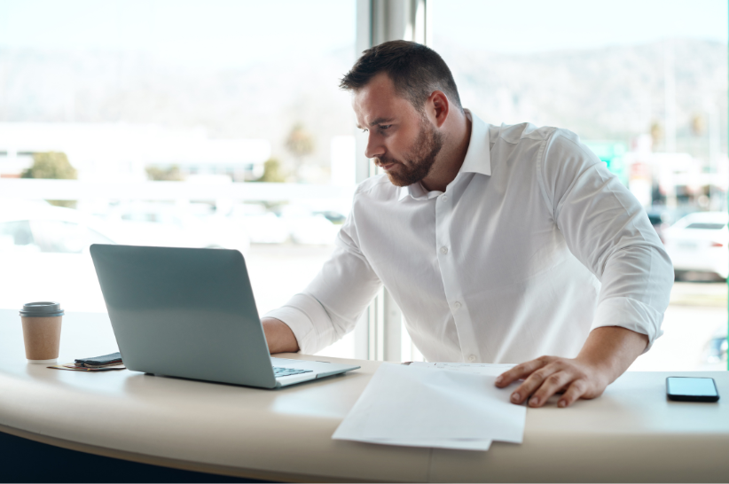 Man on his computer